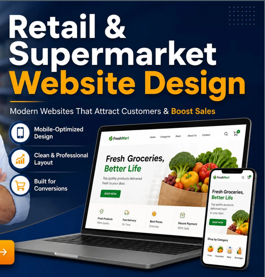 Supermarket and grocery website design